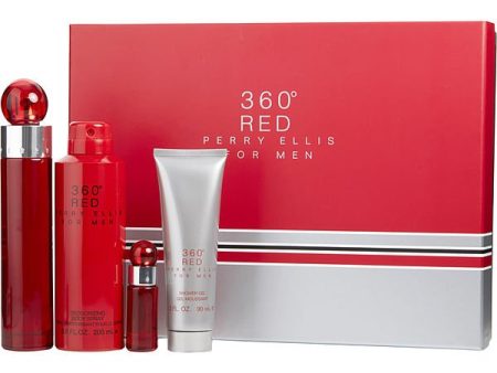 Perry Ellis 360 Red for Men EDT Gift Set (4PC) Sale